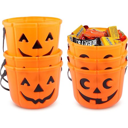 6-pak Halloween Trick or Treat Græskarspand Halloween Kurve Græskarspand til Halloween Slikindsamling Lanterne Slikkurv Halloween Fest_yux