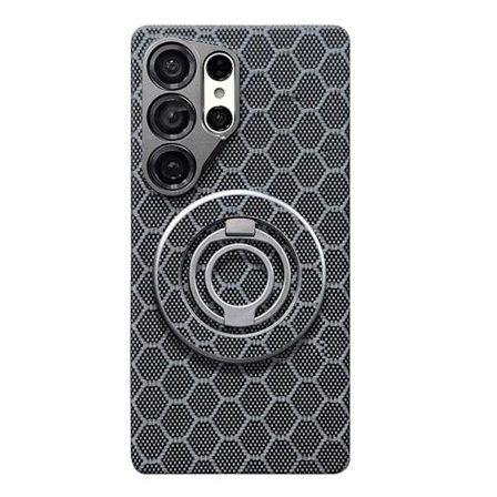 Mobilskal till Galaxy S25 Ultra MagSafe Kevlar Metal Ring - HoneyComb