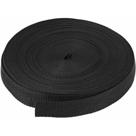 25 mm x 100 m rulla nailonnauhaa nauhakassille, nauhavyölle, tee-se-itse-askarteluihin - musta.