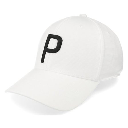 Puma - Vit adjustable Keps - P Cap White Glow/Black Adjustable @ Hatstore