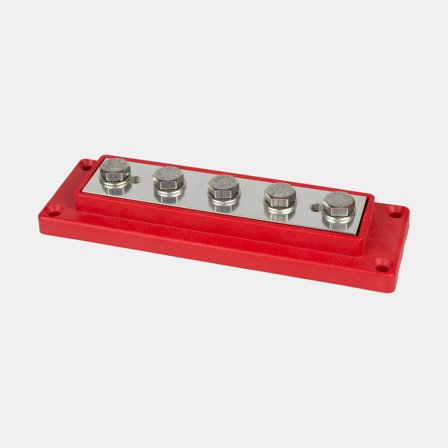 Aansluitklem Skyllermarks, 5 x M8, max 95 mm², rood (plus)