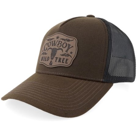 Wild Spirit - Brun trucker Keps - Wild Cowboy Dark Brown Patch Blank Brown/Black A-frame Trucker @ Hatstore