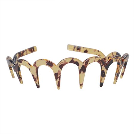 Stabil Brun Akryl Pannband U Form Pannband Hajar Tand Hår Kam Hår Tiara Smycken Huvudbonad present till tjejer kvinnor