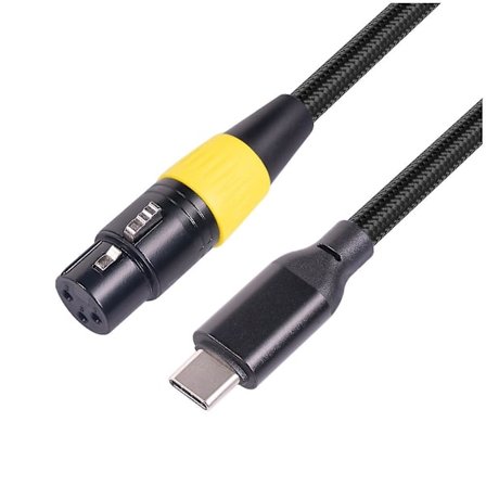 USB-C till XLR-hona Kabel, Typ C Hane till 3-polig XLR-hona Mikrofonkabelkontakt Datorljud