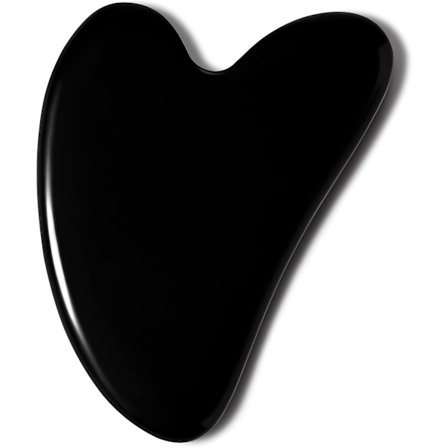 Gua Sha ansiktsverktøy Svart Gua Sha verktøy Gua Sha Jade stein for ansiktspleie Spenninger i ansikt og kropp Reduserer hevelse Festlig