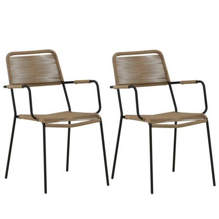 Venture Home Lindos 9565-027 Karmstol 2-pack Svart/Latte, Utemöbler