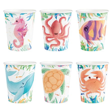 Ocean Party Pappersmugg 6-pack - Partyninja.se