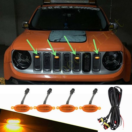Til Jeep Renegade Front Grille 12LED Lys Raptor Style Grill Tri