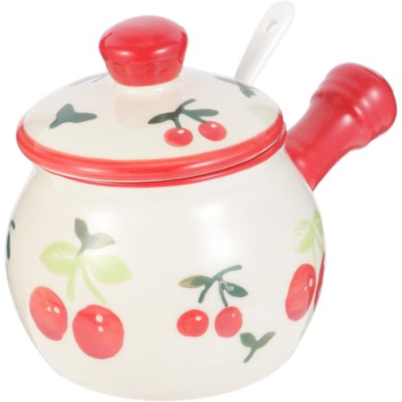 Sukkeropbevaringsbeholder Krydderier 1 stk Krydderkrukke med låg Keramik Krydderboks, 700 ml