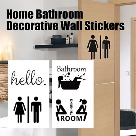 5 kpl hauskoja WC-tarroja kylpyhuoneeseen, WC-oven tarra, WC-istuimen kansi tarrat, Laita minut alas tarra, Vedenpitävä irrotettava