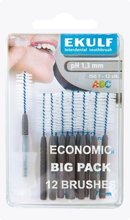 Ekulf Mellemrumsbørste Grå 1,3 12 stk, Medicin & Pleje, Mund & Tandpleje, Tandstikker