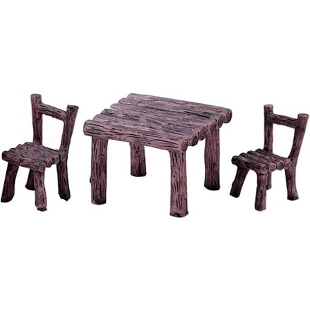 Miniatyrhusmöbler för fe-trädgård - Bord och Stolar, Dockhus, Mikrolandskap, Hartsprydnader, Trädgårdsaccessoarer, Utomhus