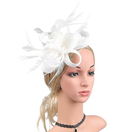 Tea Party Fascinators Kentucky Hovedbøjle Derby Hat Bryllup Cocktail Blomster Fjer Bånd Fascinator