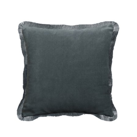 Grå fløjlspude 45x45cm – Dekorativ pude