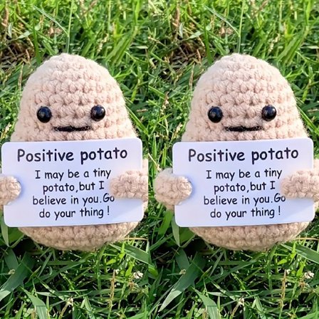 1 st Mini Rolig Positiv Potatis, Söt Ullvirkad Stickad Potatisleksak