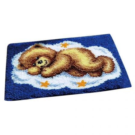 Gör-det-själv virknålssats matttillverkning för barn/vuxna - Lovely Bear Toy Mönster - för golv, vägg, soffa, kuddar, cous