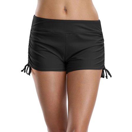 Kvinnors badshorts med hög midja, badbyxor, badkläder, pojkbyxor, badkläder, bikini, bräda, shorts