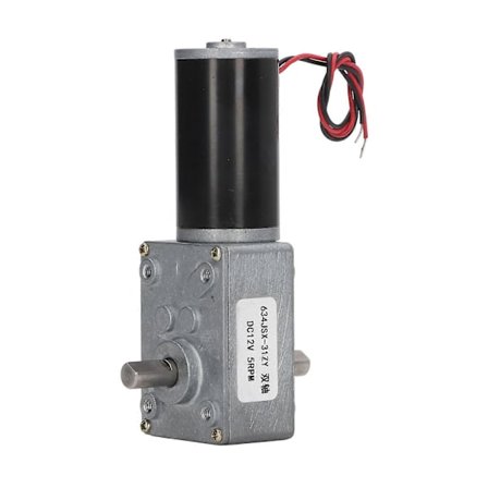 Gearmotor med dobbelt aksel DC 12V Selv-låsende Hastighedsreduktion CW CCW Orm Gearmotor 5RPM