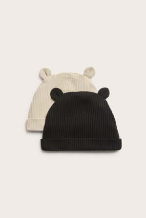 Kappahl | Czapka z uszami, 2-pak | Czarne