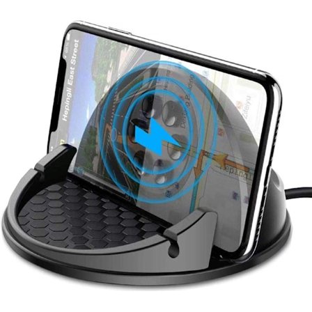 Trådlös Bil Laddare, Bil Induktionsladdare Stativ för Telefon, 10W Snabbladdning USB_QC2.0/QC3.0 Ingång