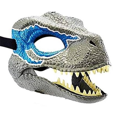 Blue Dinosaur Mask - Jurassic World Raptor Dinosaur Tillbehör - Lätt att bära med säker rem - Dino Cosplay