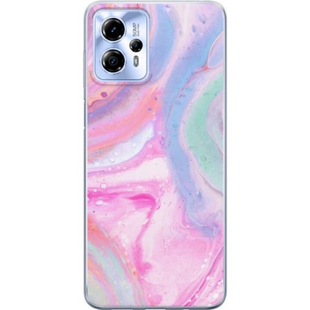 Kompatibelt Mobildeksel til Motorola Motorola Moto G13 Abstrakt pastellfarget marmor kunst med flytende akryl effekt i rosa, blått og grønt for mode