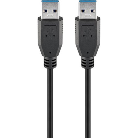 USB-A-kabel, 1,8 m, svart