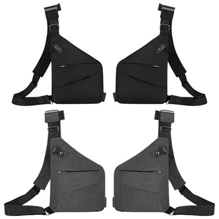 Liten Sling Bag Lommebok Anti-Theft Skulderveske Herre Dame Crossbody Bag Sort