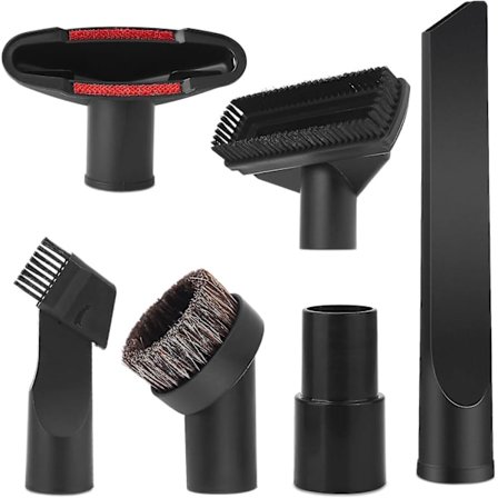 Yleismallinen 32 mm:n pölynimurin suulakesarja - 6 osaa, verhoilusuulake, rakosuulake, patjasuulake, imusuulake 35 mm - 32 mm H