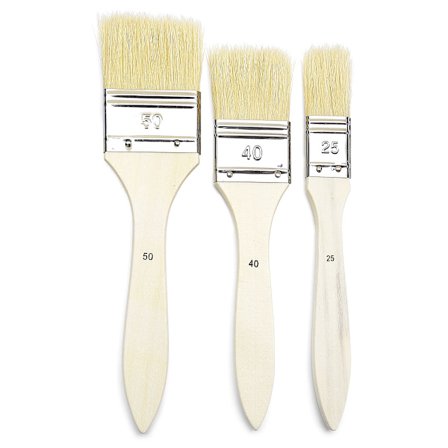 Pensel med langt skaft (pakke med 3)