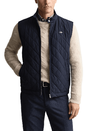 GANT Quilted Windcheater Vest Jackor Herr Blå L