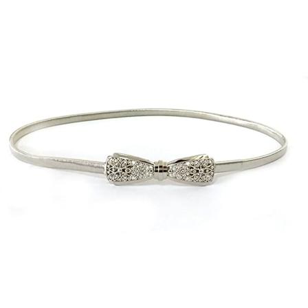 Dekorativt, elastisk midjebelte for kvinner Elastisk belte 70-100 cm silver
