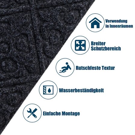 Skridsikre trappetrin, 15-pak, 76x20 cm, Grå