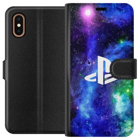 Yhteensopiva Lompakkokotelo Apple Apple iPhone XS Max Playstation-logo galaksitaustaa vasten kosminen pelisuunnittelu rohkeilla väreillä täydelline