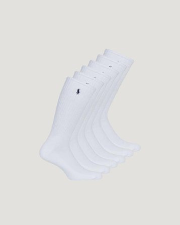 Polo Ralph Lauren Athletic Crew Sock 6-Pack Biały Skarpetki Chłopiec - Kids Brand Store