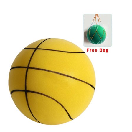 Handleshh Hiljainen Koripallo - Premium-materiaali, net n ja pehme vaahtopallo, harjoitus- ja peliapu Keltainen Yellow Yellow Yellow 24cm
