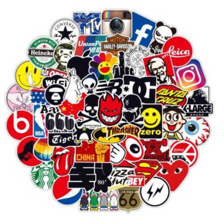 100 stk. Moderne Graffiti Klistremerker Vanntett Laptop Bagasje Skate