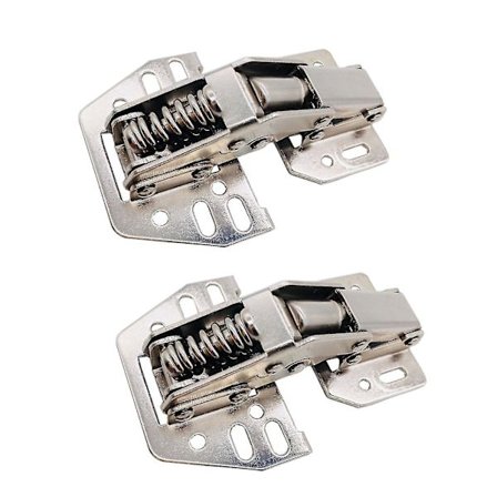 2 st Möbelbeslag för Husvagn Mjukstängande Skåpdämpare Skåpsgångjärn Ingen Borrning 90 Graders Dörr