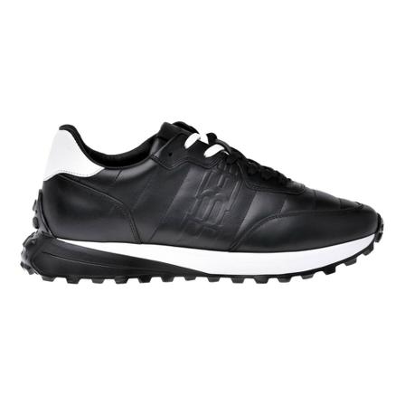 Baldinini, Low-top trainers in black calfskin Zwart, Heren, Maat:46 EU