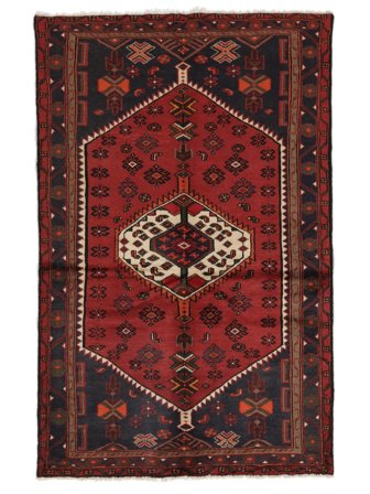 Perzisch Hamadan Vloerkleed 126X197 Zwart/Donkerrood (Wol, Perzië/Iran)