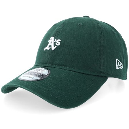 New Era - MLB Green unconstructed Czapka Z Daszkiem - Oakland Athletics Washed Mini Logo 9TWENTY Dark Green Dad Cap @ Hatstore