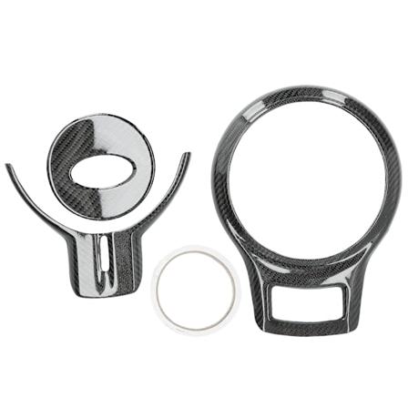 3 stk karbonfiber rattdeksel girskiftpanel trimsett passer for 86 GT 2012-2015