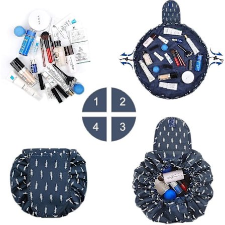 Kiristysnauhalla varustettu meikkipussi, matkakosmetiikkapussi, järjestäjä, vedenpitävä, suuri