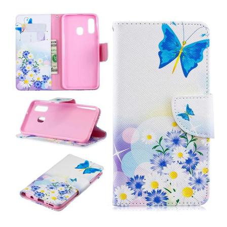 Plånboksfodral Samsung Galaxy A40 – Fjärilar Och Blommor