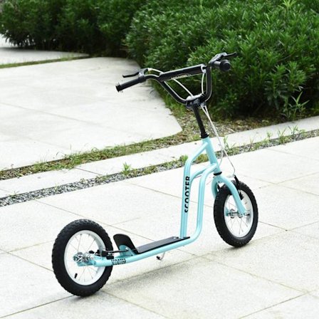 Scooter Kick Scooter Lasten Skootteri City Scooter Potkulauta Pneumaattisilla Renkailla 12 Tuumaa, Alkaen 5 Vuotta, Sininen, 120X58X75-80Cm
