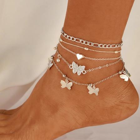 3St Retro Pearl Pärlor Anklet För Kvinnor Mode Handgjorda Skal Butterfly På Fot Armband Bohemian Summer Beach. Smycken Gåvar AY6109902