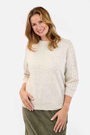 SIGNATURE - 3/4 Ærmet Strik - Beige