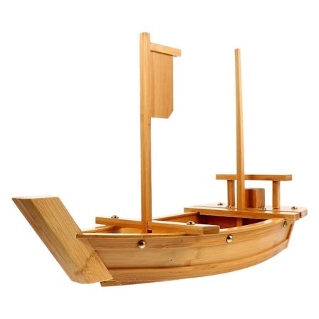 Sushiplatta i bambu, båtformad platta, praktisk snackbricka, matserveringsfat