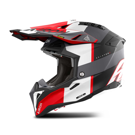 Crosshelm Airoh Aviator 3 Grau/Matt Rot S