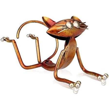 Katt Vinställ Metall Katt Vinställ Vinflaskhållare Pragmatisk Skulptur